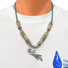 Load image into Gallery viewer, Sea Otter Hematite Beaded Necklace