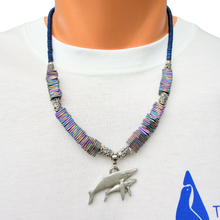 Load image into Gallery viewer, Humpback Whale Hematite Beaded Necklace