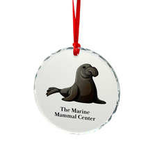 Load image into Gallery viewer, Elephant Seal Round Glass Ornament