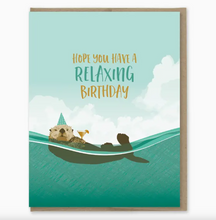 Load image into Gallery viewer, Relaxing Otter With Martini Birthday Card