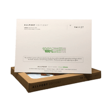 Load image into Gallery viewer, Back of holiday card with artist info and printer info.