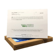 Load image into Gallery viewer, Back of holiday card with artist info and printer info.