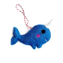 Load image into Gallery viewer, Narwhal Felt Wool Ornament
