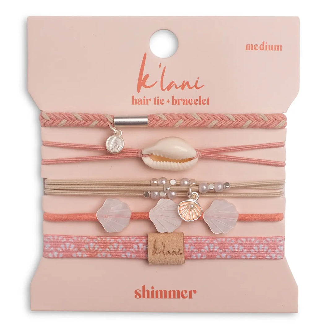 Shimmer Hair Tie Bracelet Set