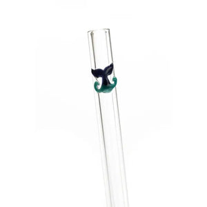 Glass Drinking Straw - Whale Tail