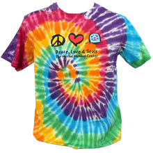 Load image into Gallery viewer, Peace, Love, and Seals Tie Dye Short Sleeve Tee - Adult

