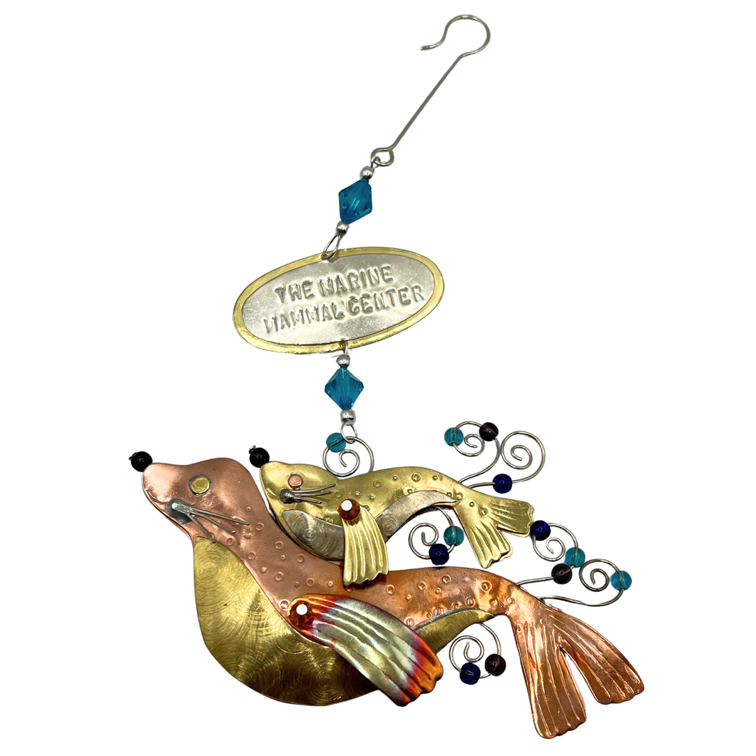 Fair Trade Sea Lion with Baby Ornament
