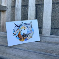 Marine Mammals Watercolor Holiday Card