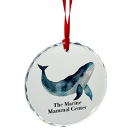 Whale Round Glass Ornament