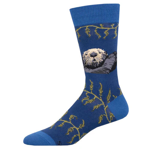 Endangered Sea Otter Socks-M10-13 Navy