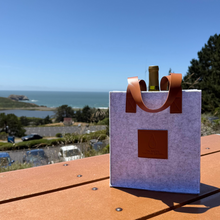 Load image into Gallery viewer, Logo Felt and Faux Leather 3 Bottle Wine Bag
