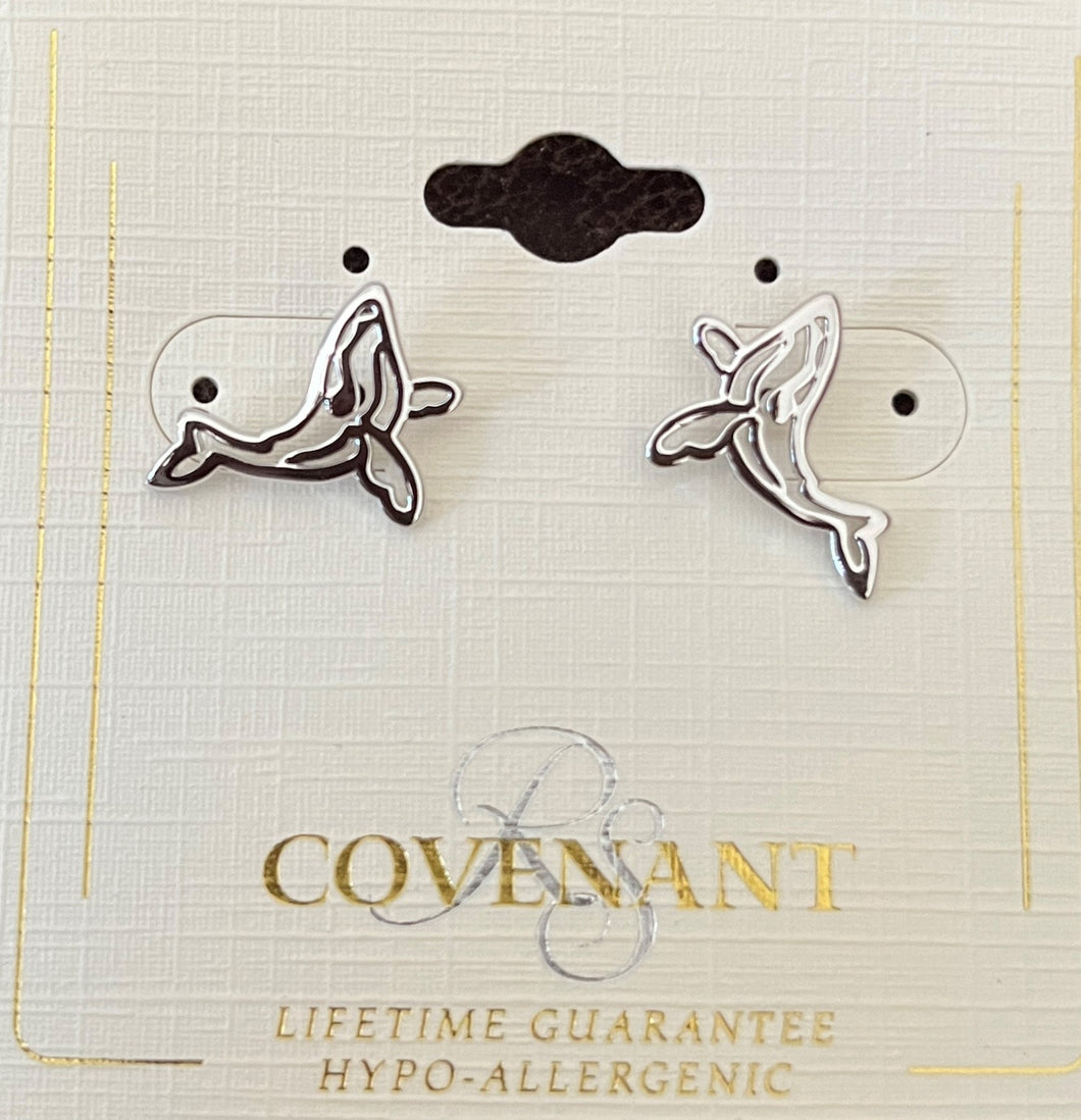 905 Rhodium Plated Humpback Earrings