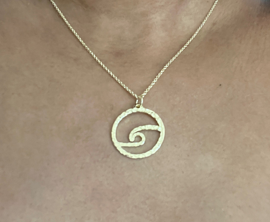 908 Wave Gold Plated Pendant