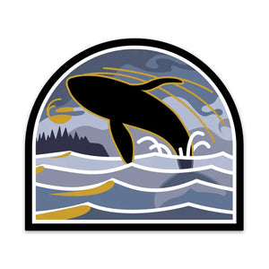 Humpback in Pacific Sea Swells Sticker