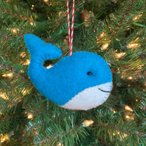 Whale Felt Wool Ornament