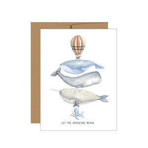 Adventure Whale Baby Greeting Card