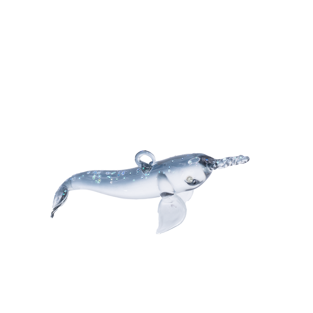 Narwhal Glass Ornament