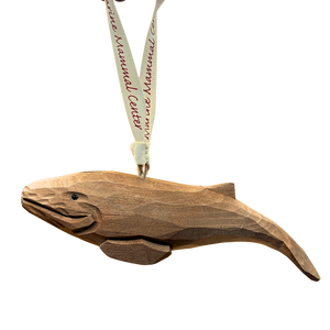 Brown Whale Wood Ornament