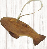 Brown Whale Wood Ornament