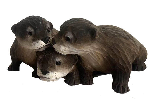 3 Otters Wood Decoration