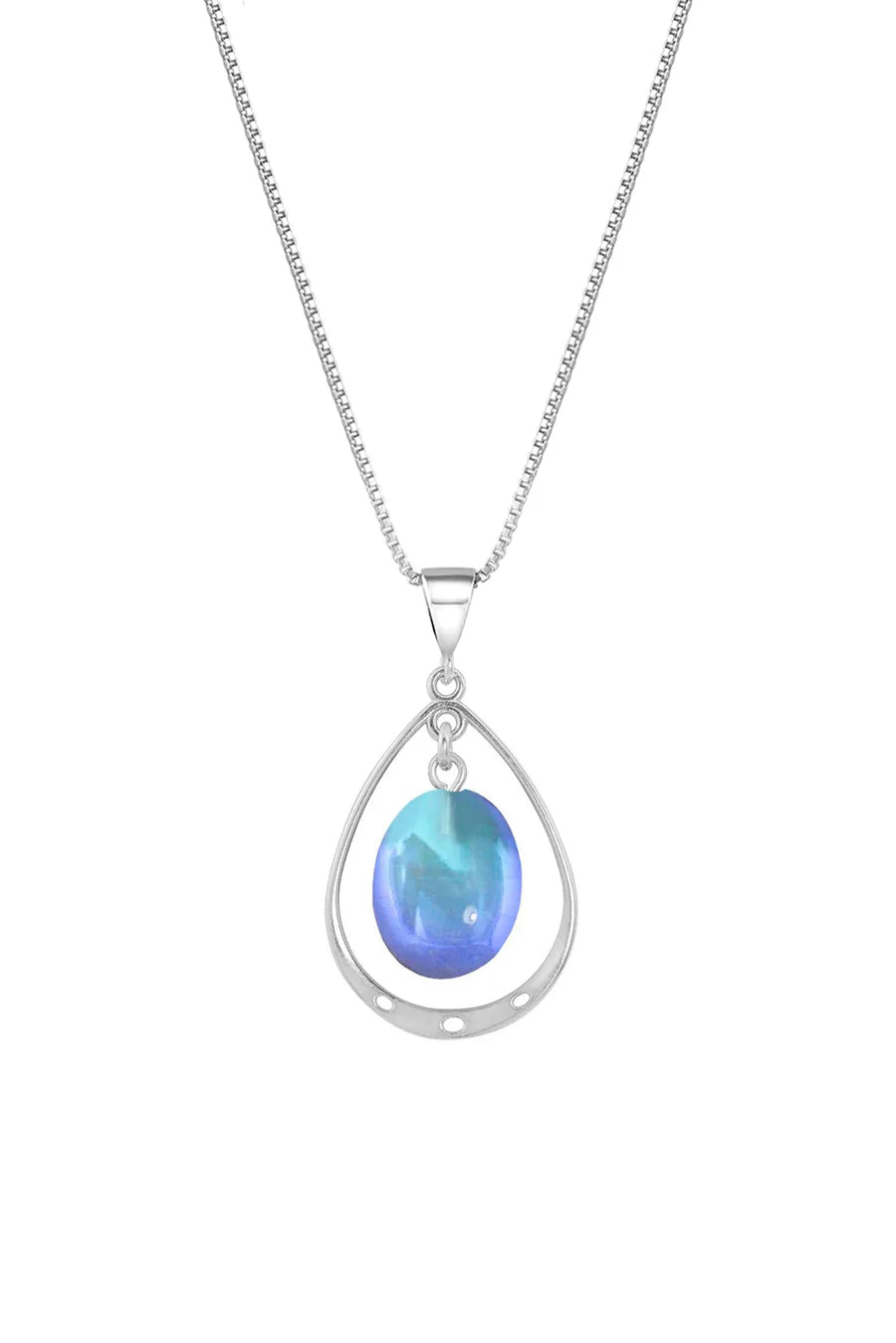 Leightworks Aqua Oval with Loop Pendant