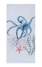 Octopus Embroidered Flour Sack Towel