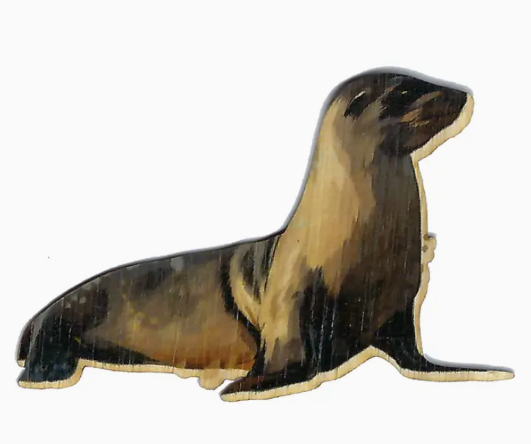 Sea Lion Bamboo Wood Sticker