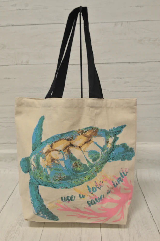 Water Color Sea Turtle Tote