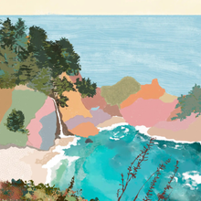 Load image into Gallery viewer, Walker Noble Studios Mcway Falls of Big Sur Art Print - 8x8

