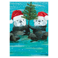 Otters Christmas Tree Holiday Card Set