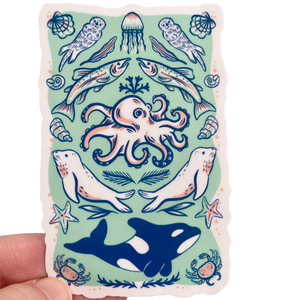 Pacific Ocean Animals Sticker