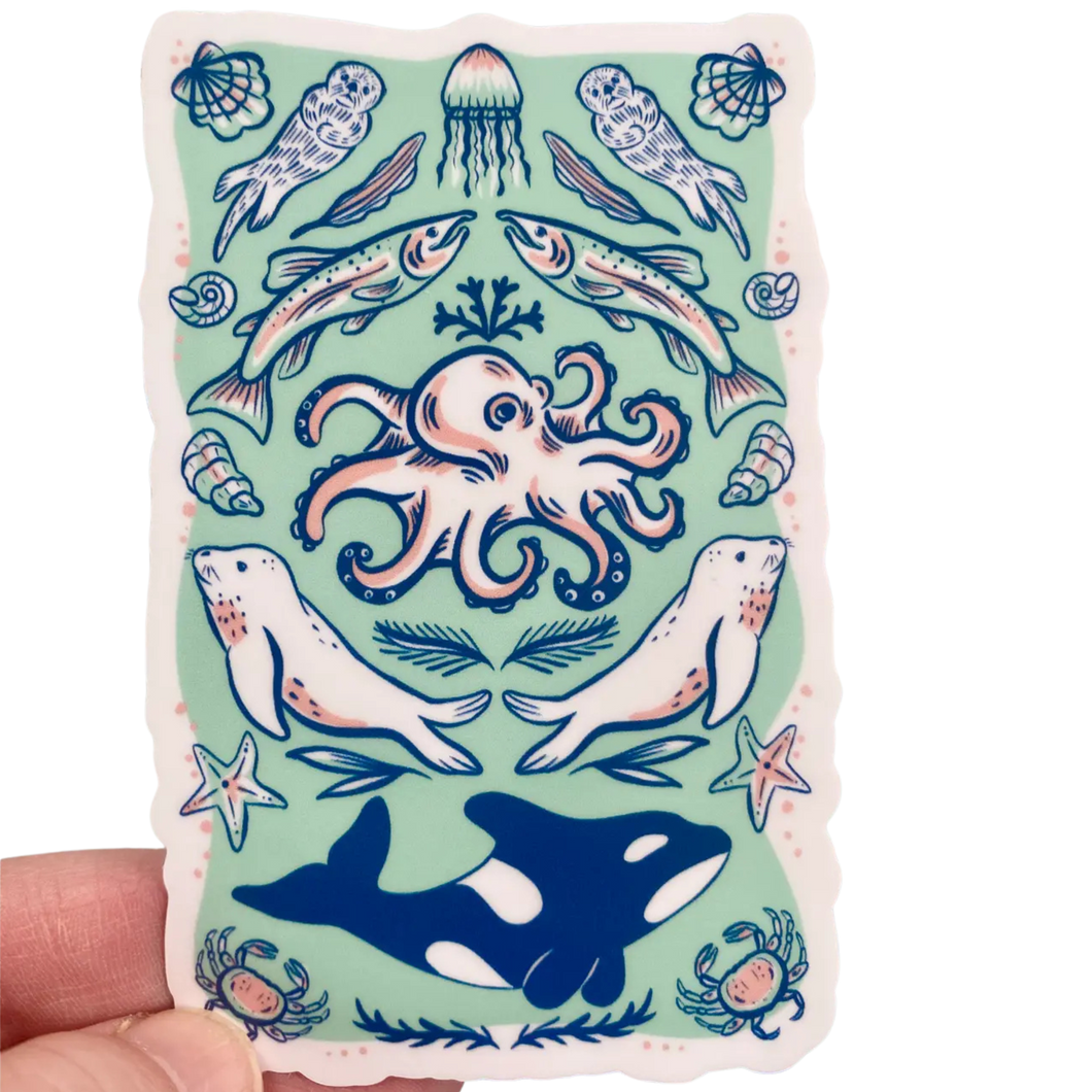 Pacific Ocean Animals Sticker