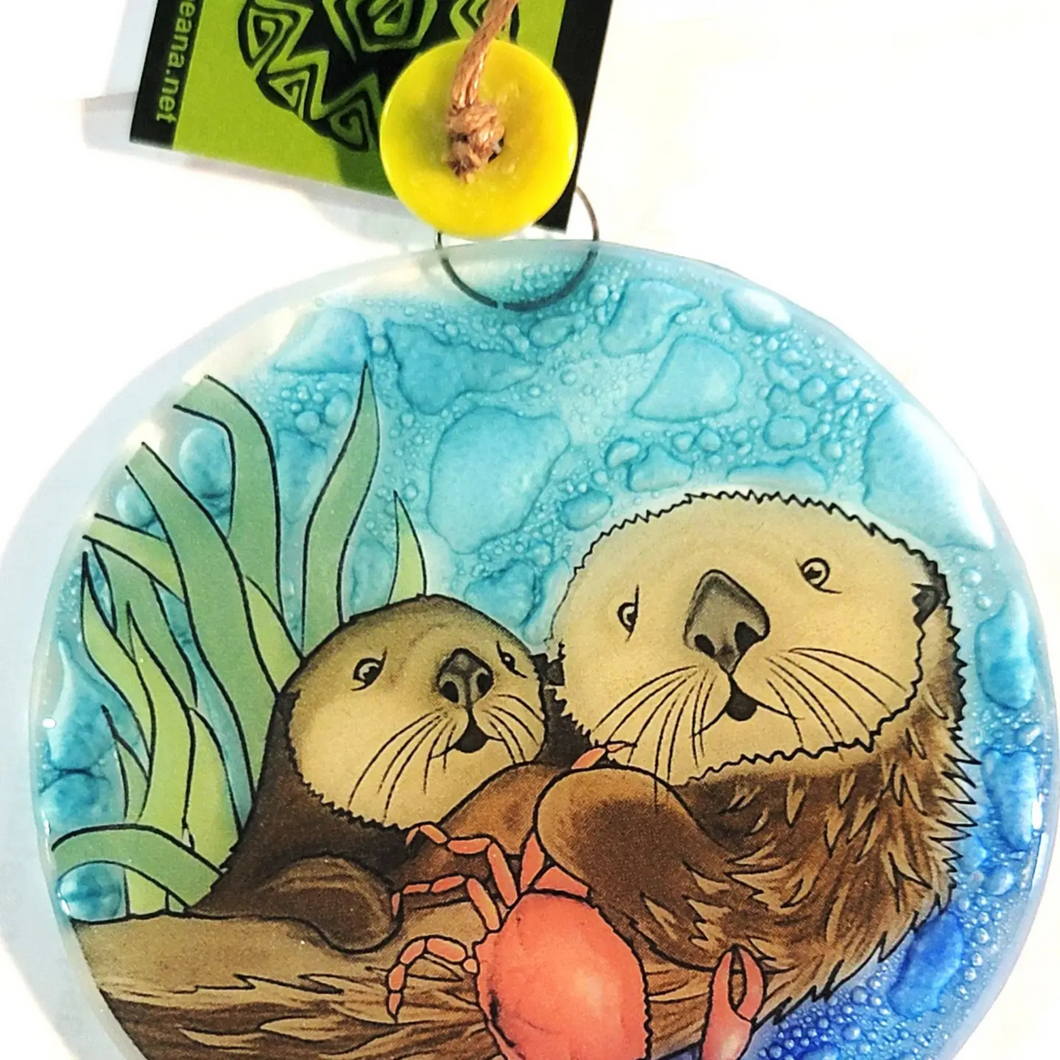 Fair Trade Sea Otter Glass Ornament