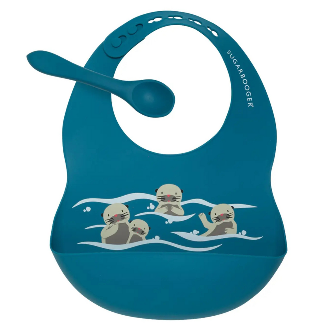 Baby Sea Otter Bib and Spoon Set
