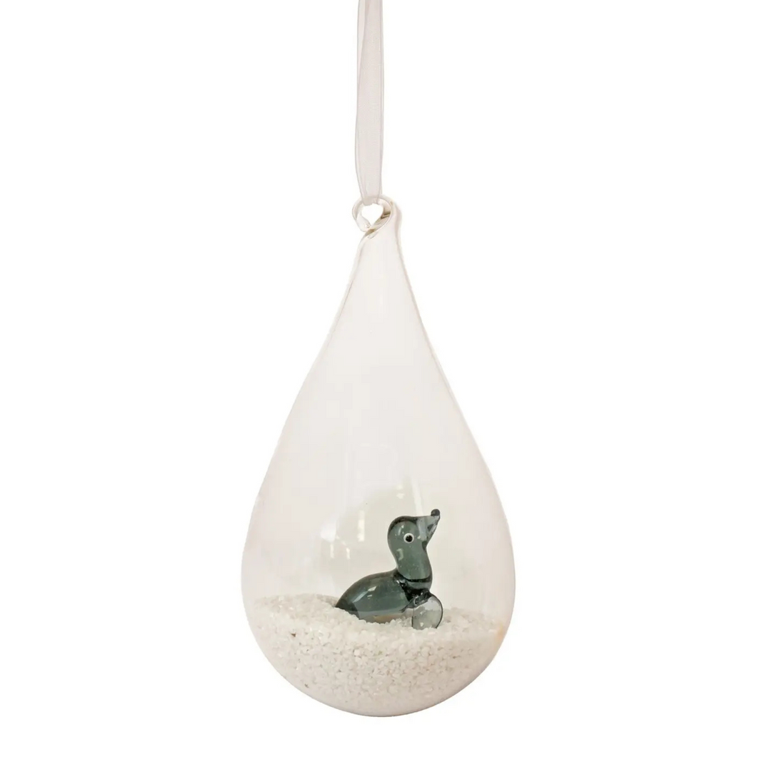 Sea Lion in Sand Glass Ornament