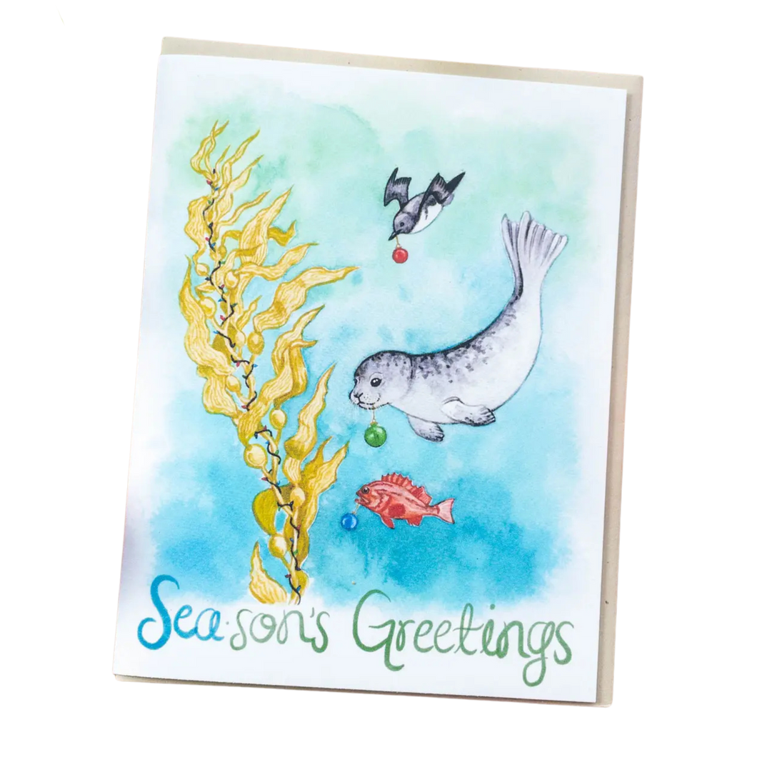 Harbor Seal Season's Greetings Card