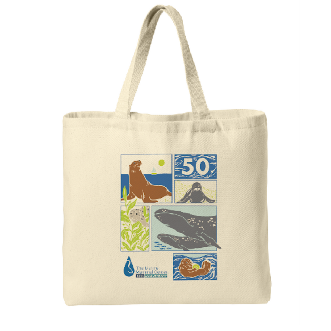 The Marine Mammal Center X Hollis Callas 50th Anniversary Twill Tote Bag