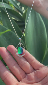 Leightworks Aqua Oval with Loop Pendant