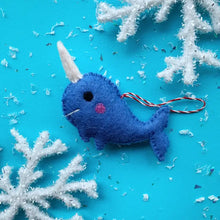 Load image into Gallery viewer, Narwhal Felt Wool Ornament
