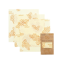Load image into Gallery viewer, 3 sheets of honeycomb-patterned beeswax wraps.
