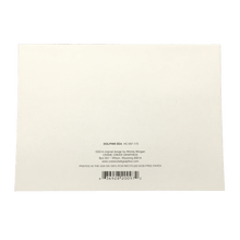 Load image into Gallery viewer, Back of holiday card with artwork title, artist name, company info, and barcode.
