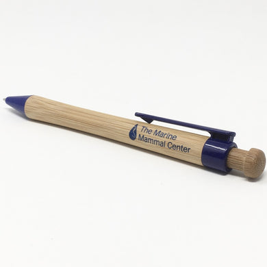 Tan and blue pen with the Center's logo in blue along side.