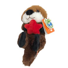 Load image into Gallery viewer, 8&quot; Sea Otter With Red Star Stuffed Animal
