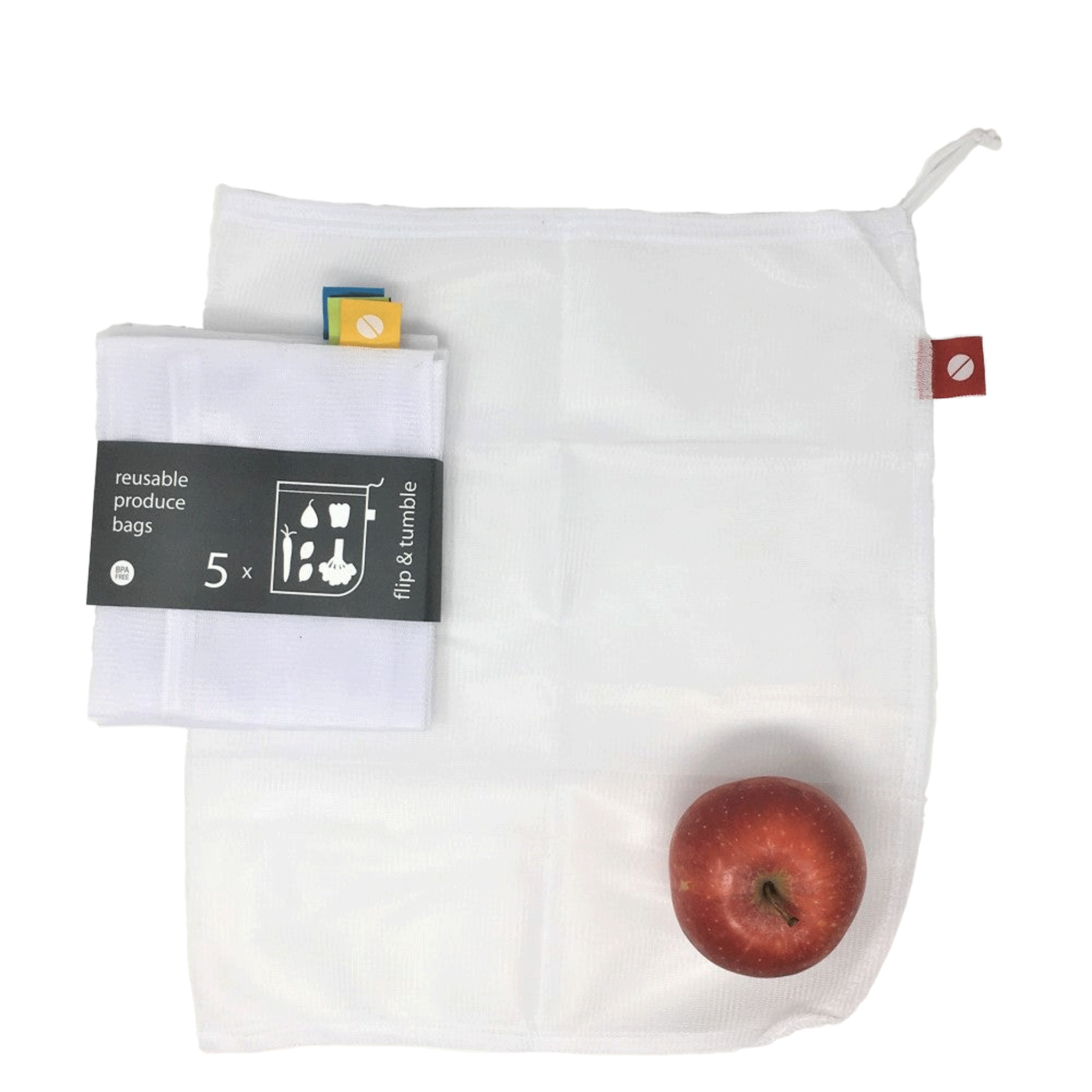 Flip and outlet tumble produce bags