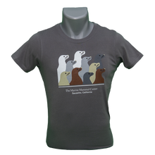Load image into Gallery viewer, Gray t-shirt with ten sea lions design, on mannequin bust
