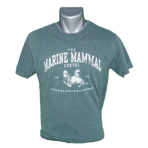 Green sea lion t-shirt on straight-cut mannequin bust