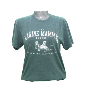 Green sea lion t-shirt on fitted-cut mannequin bust